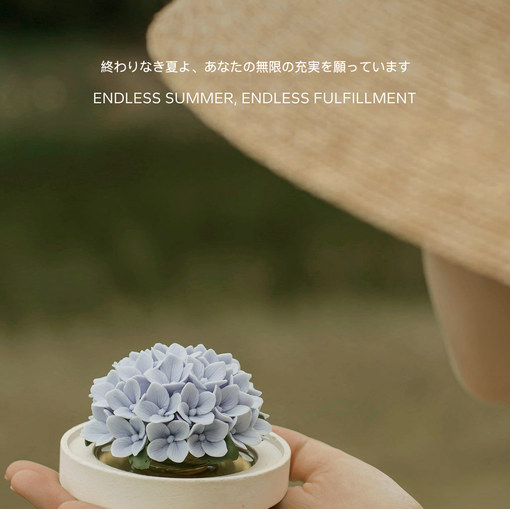 紫陽花 陶磁器の花香炉