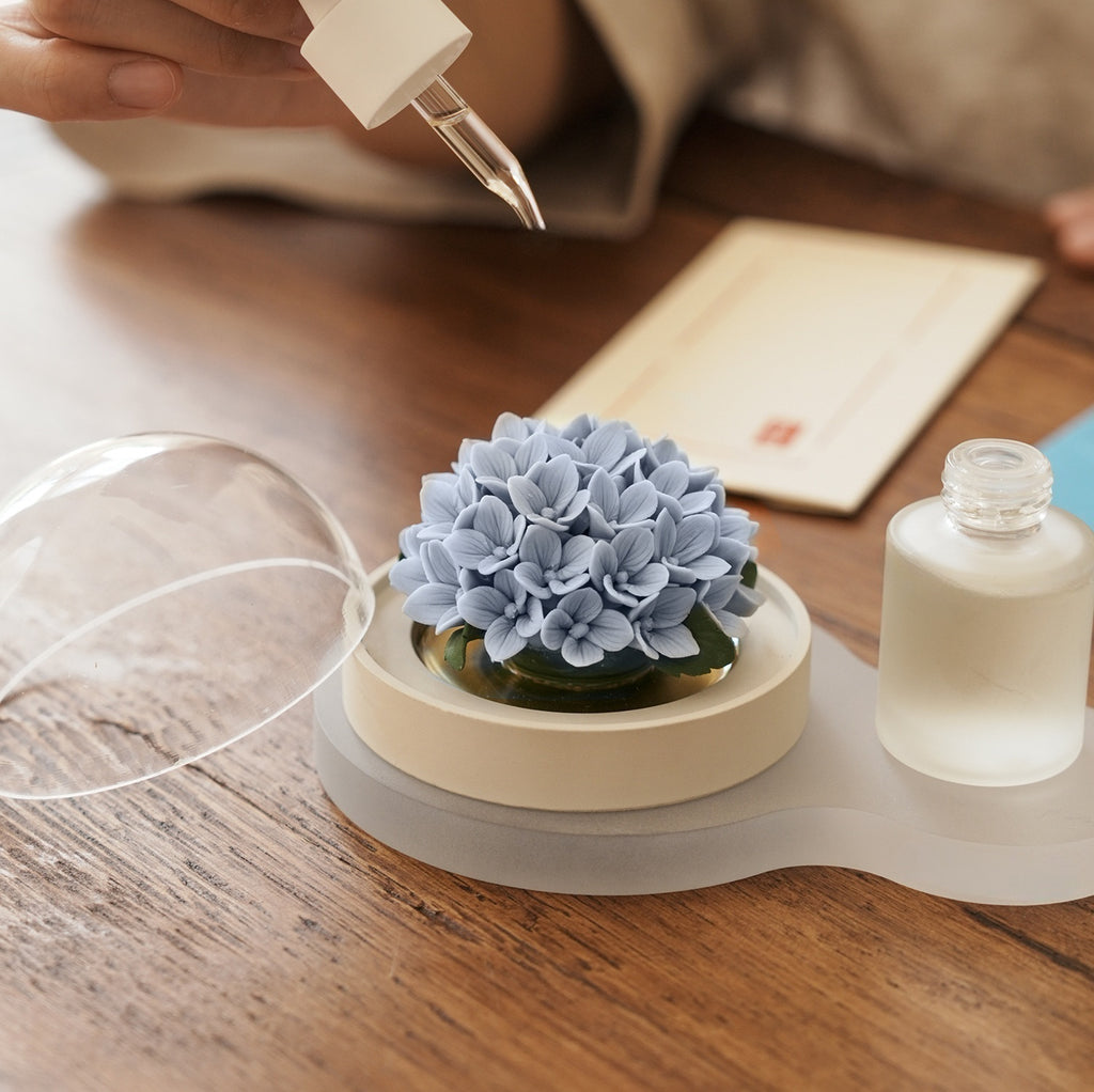 紫陽花 陶磁器の花香炉