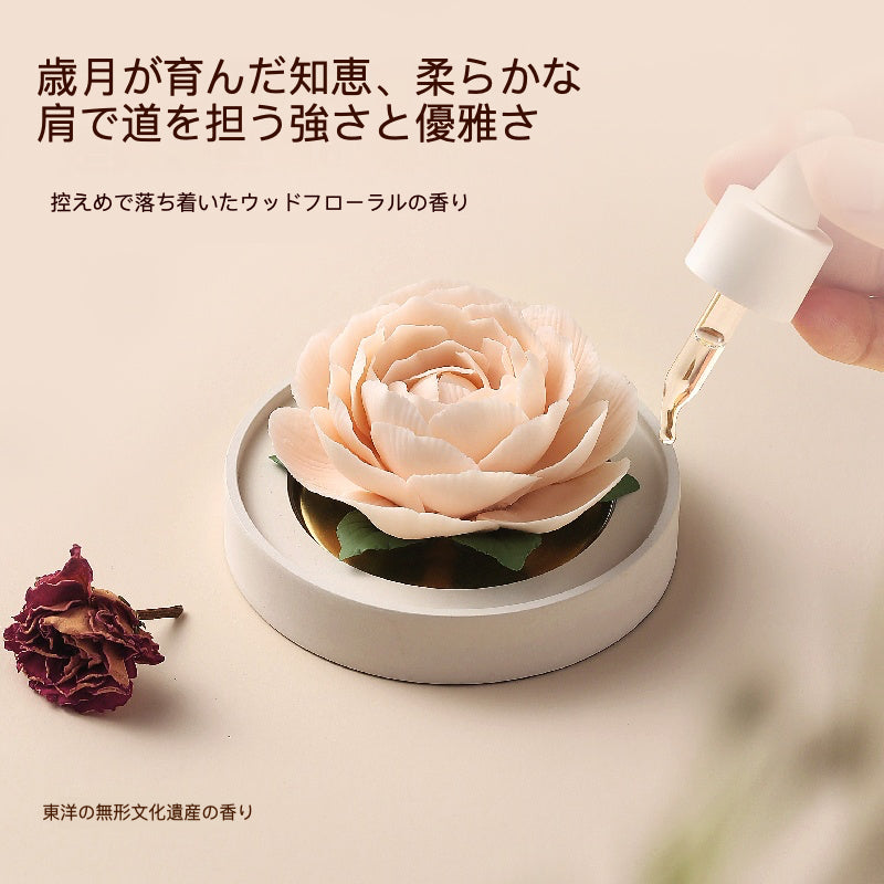 山茶 陶磁器の花香炉