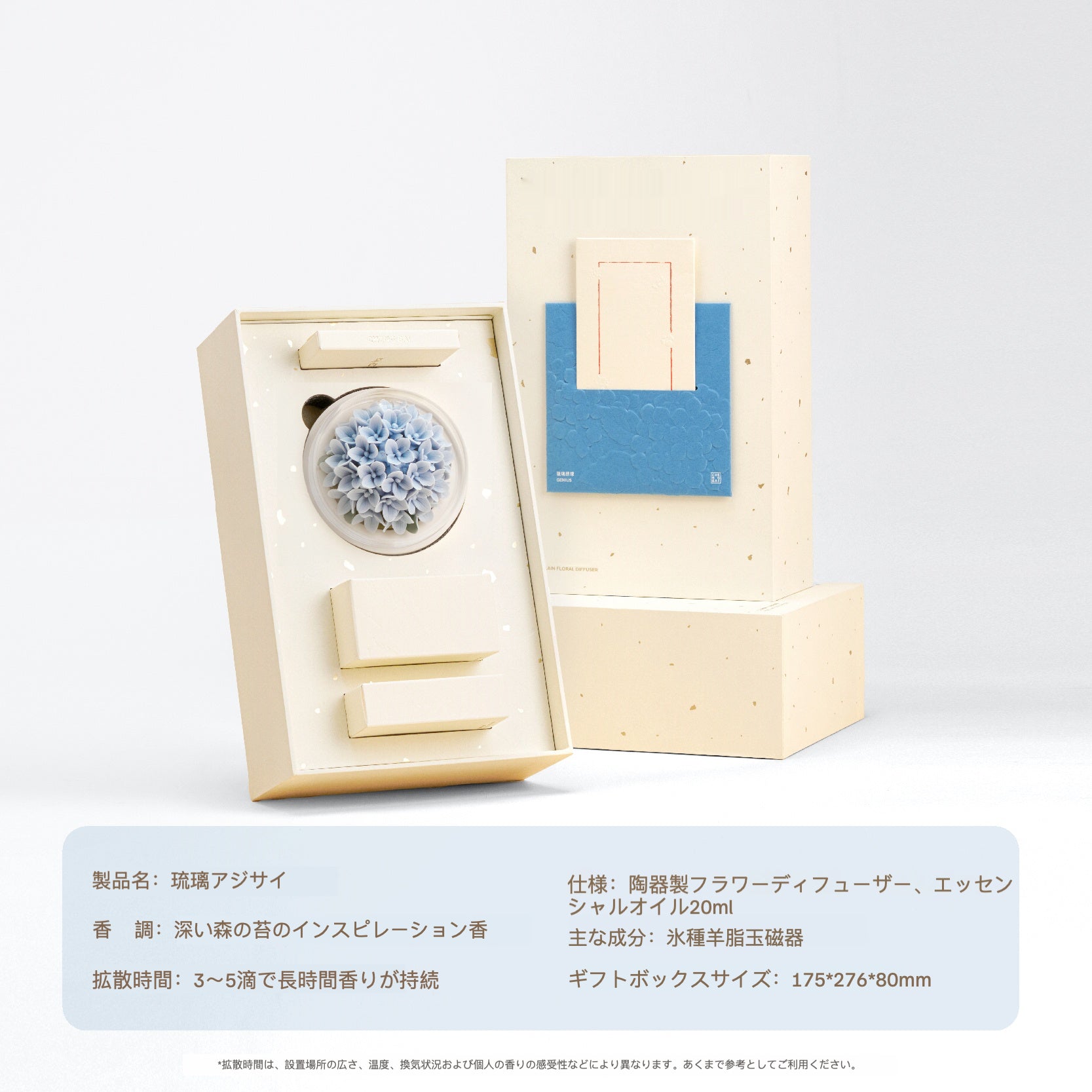 紫陽花 陶磁器の花香炉